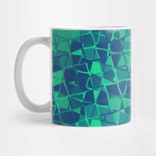 Grid Square Mosaic Pattern (Blue Teal) Mug